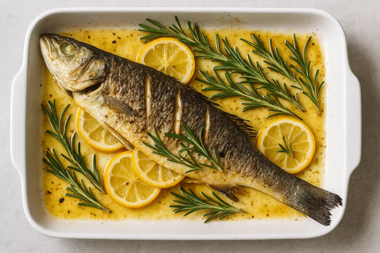 Branzino al Forno sidruni ja rosmariiniga