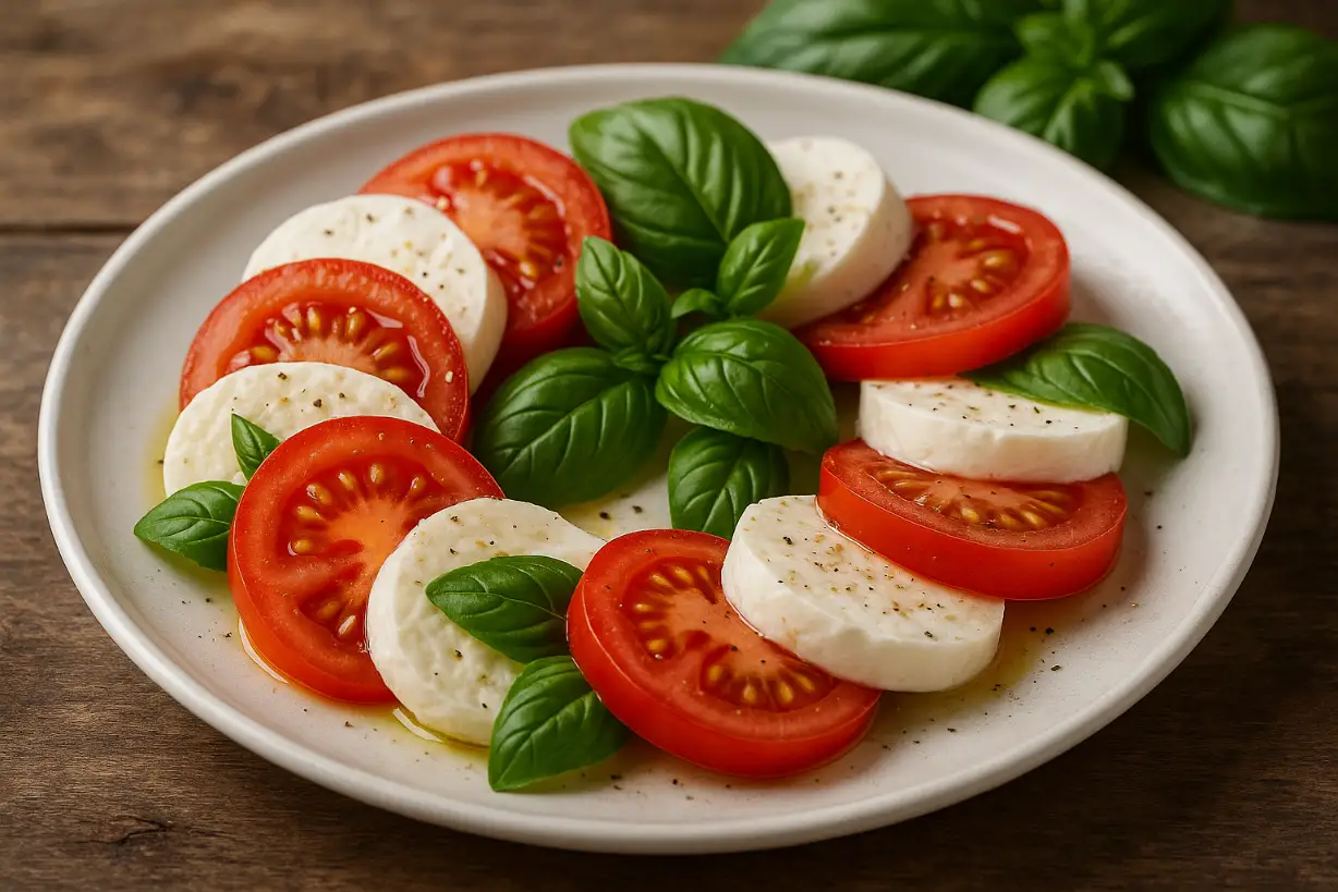 Insalata Caprese  tomat, mozzarella, basilico